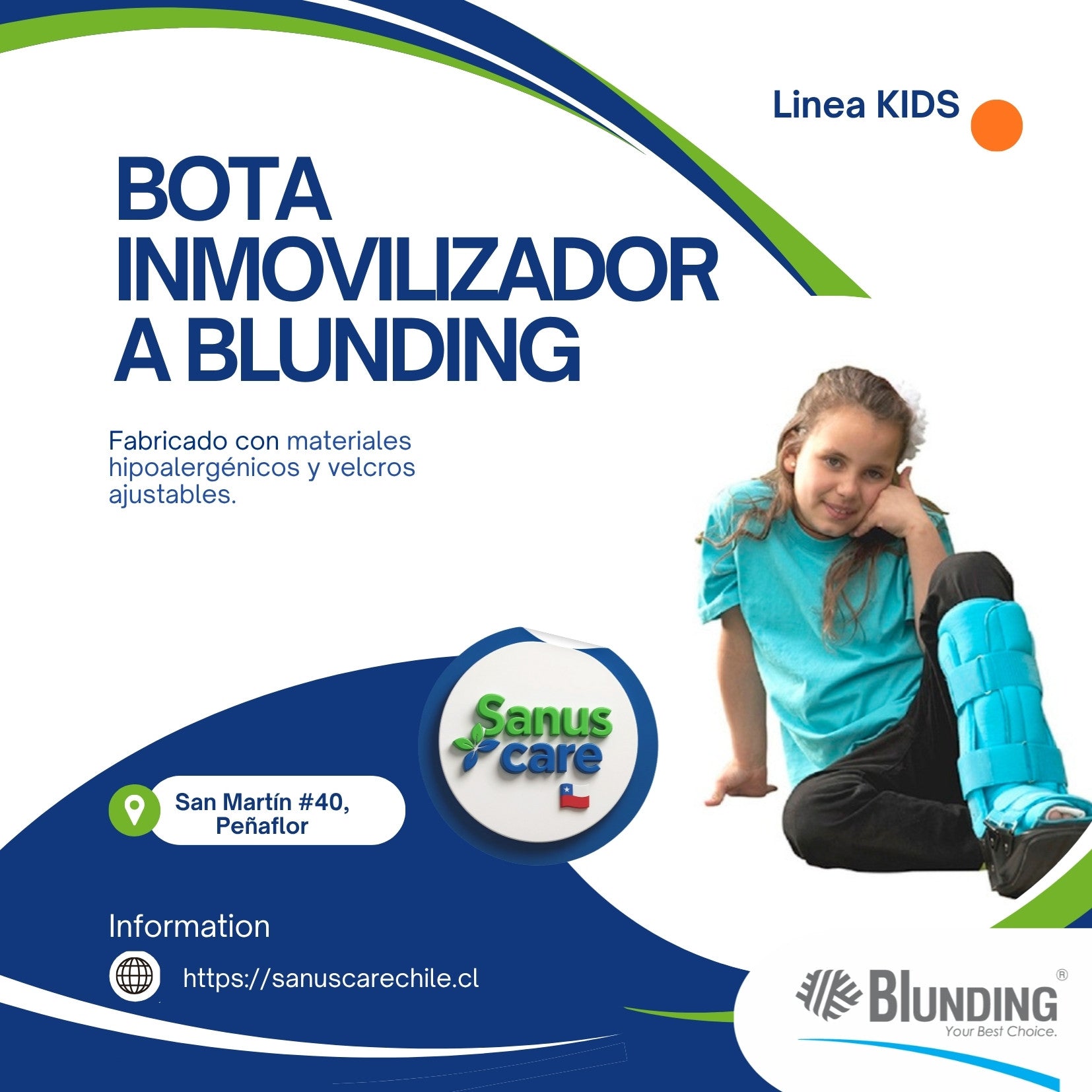 BOTA INMOVILIZADORA BLUNDING KIDS