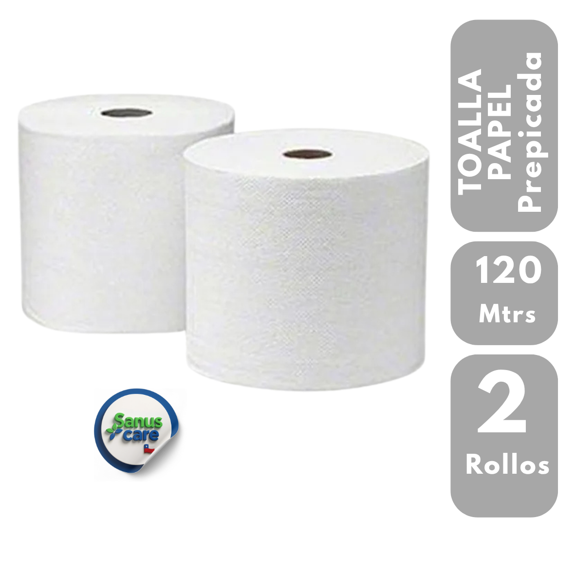 TOALLA PAPEL PACK 2 UNIDADES 120 Mtrs PREPICADA